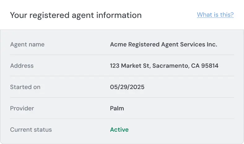 Registered Agent assignment status