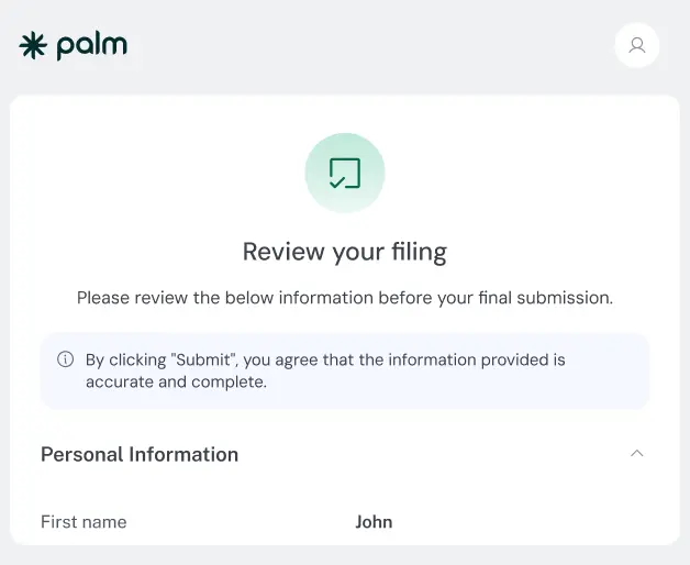 Filing review form