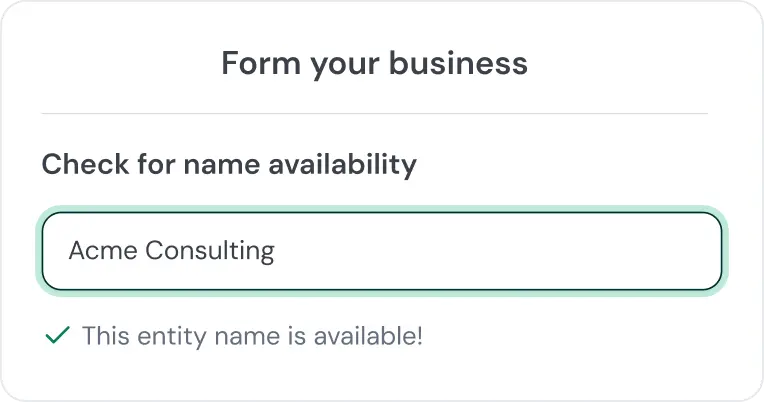 Image showcasing business name availability check