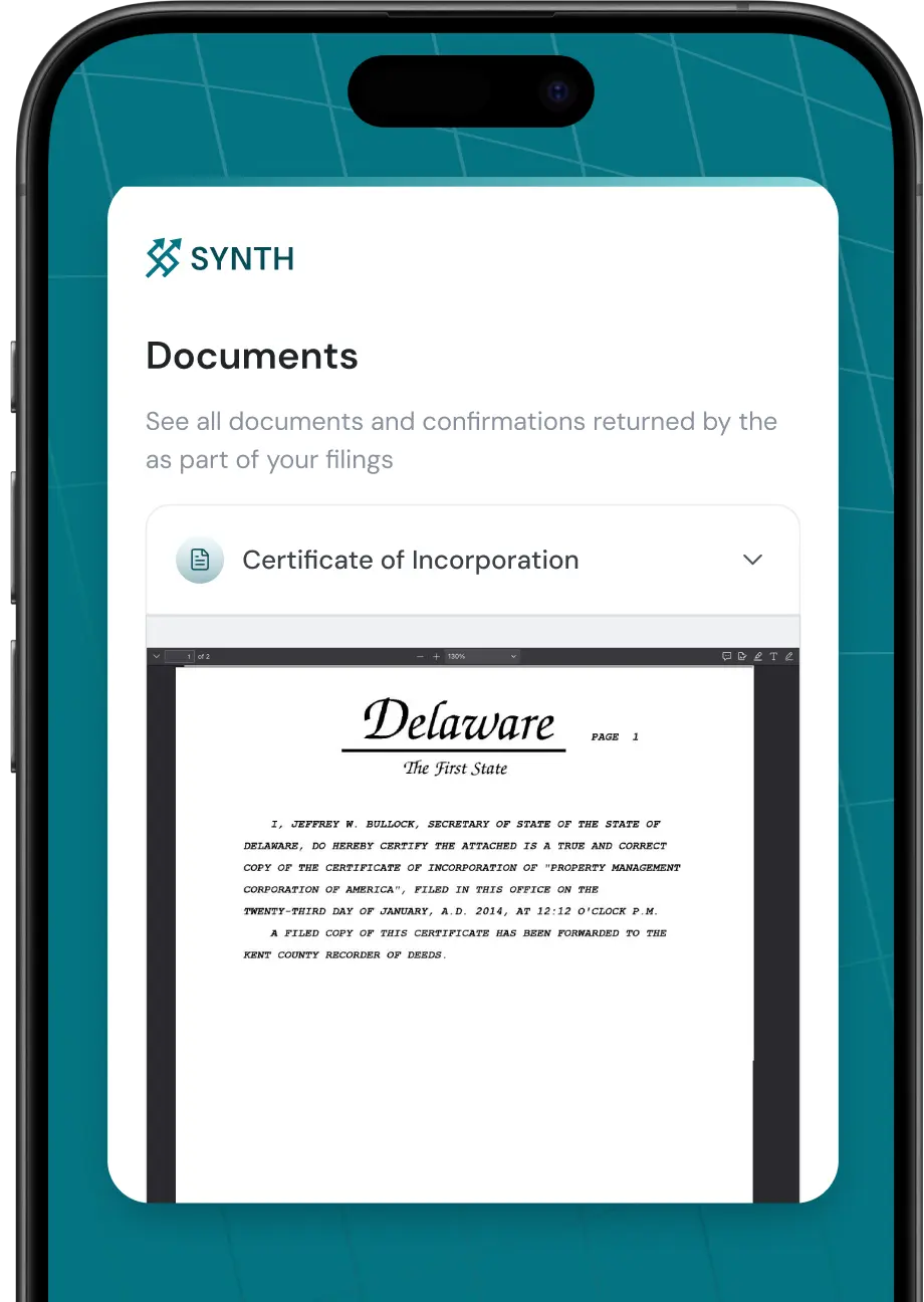 Documents returned through the API