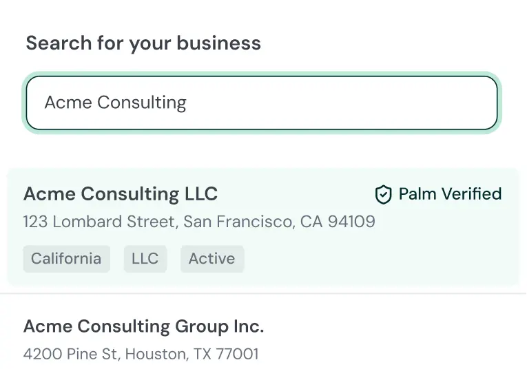 Business match result