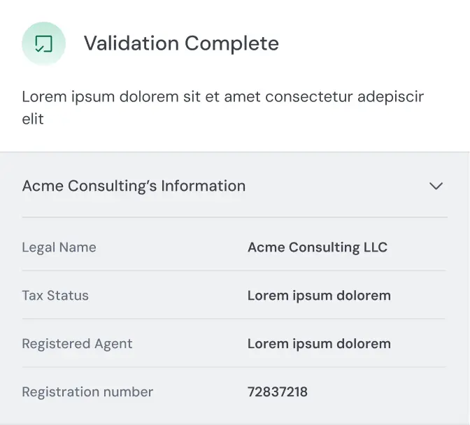 EIN validation result