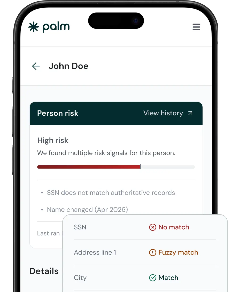 Decision result on device